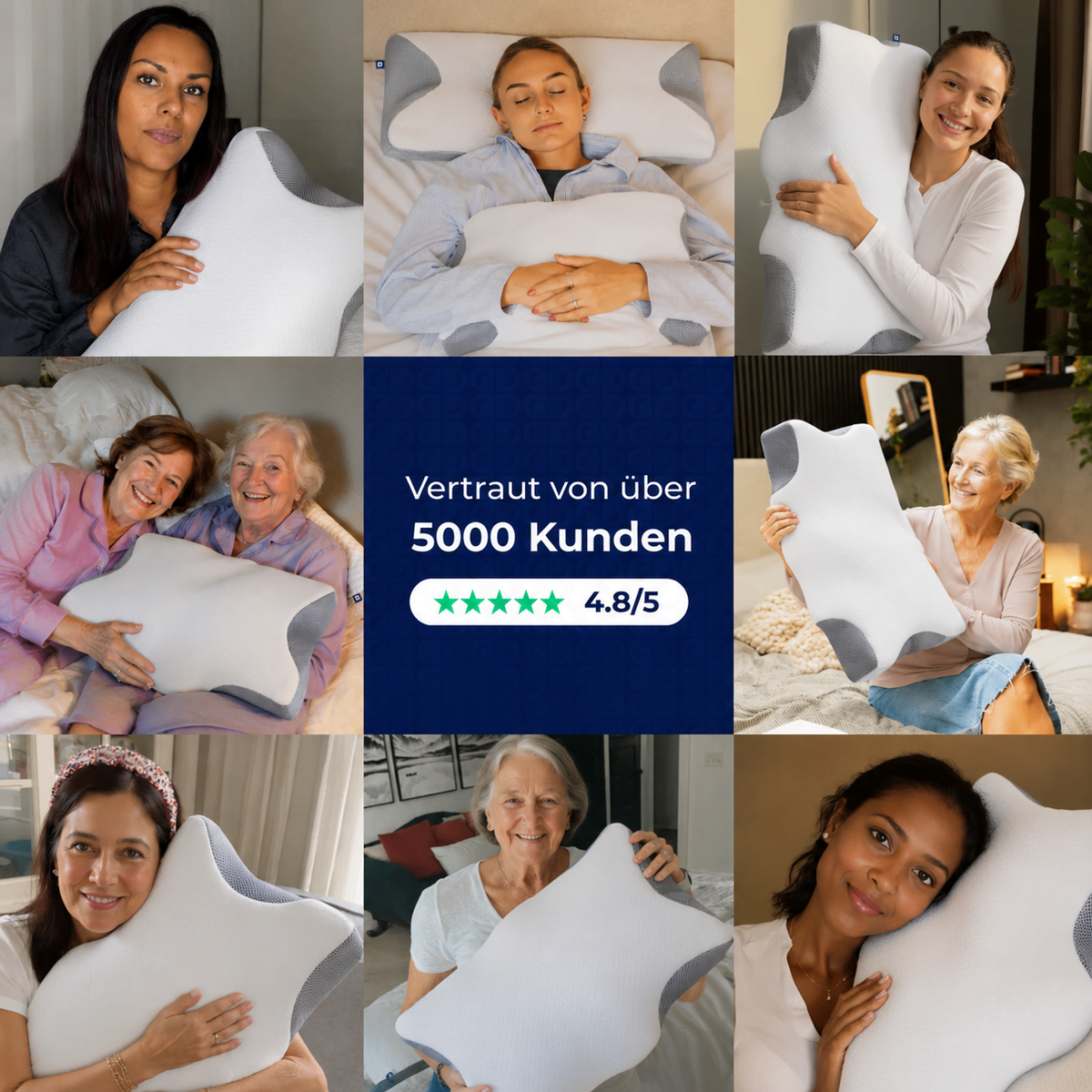 Mivoxa® orthopädisches Memory-Schaum-Kissen