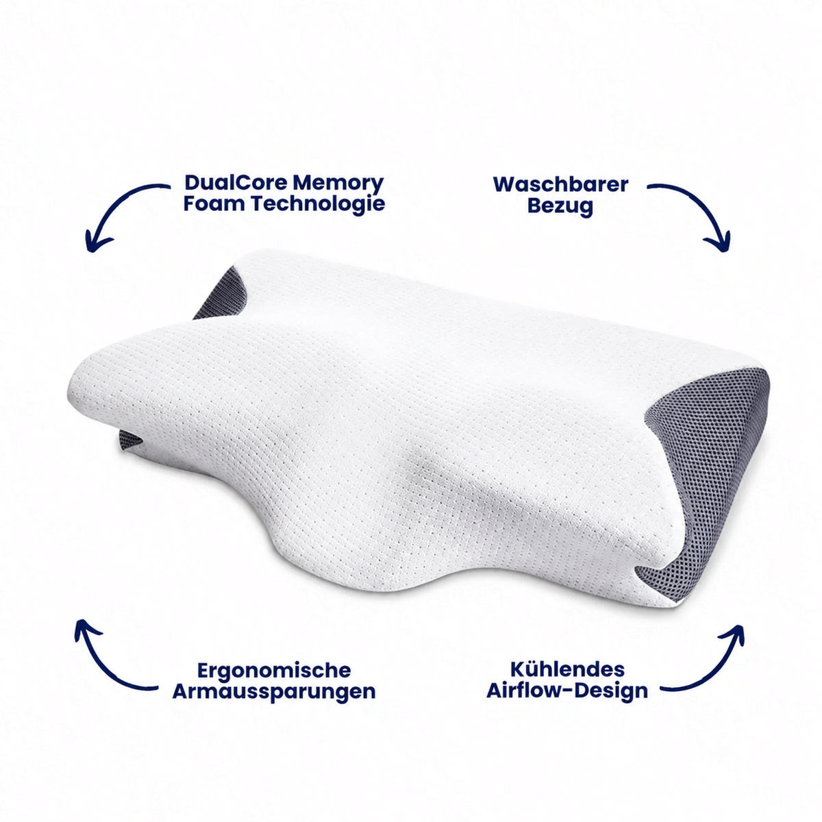 Mivoxa® orthopädisches Memory-Schaum-Kissen